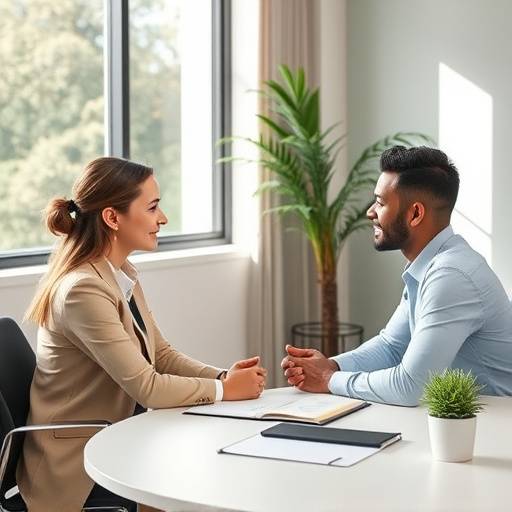 A candidate receiving feedback during a mock interview session.