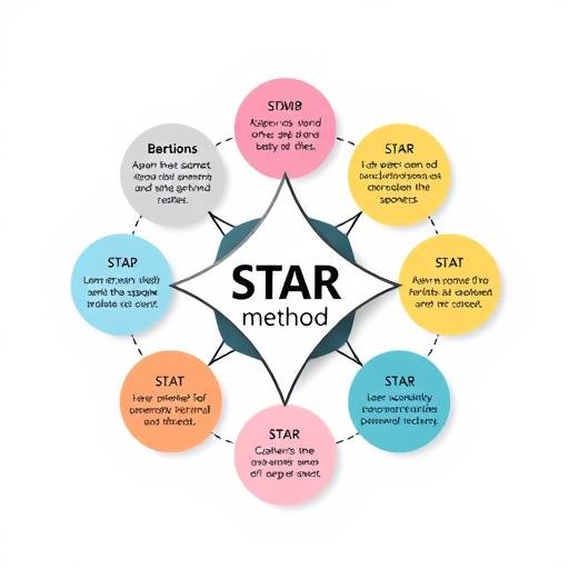 A diagram explaining the STAR method for answering behavioural interview questions.