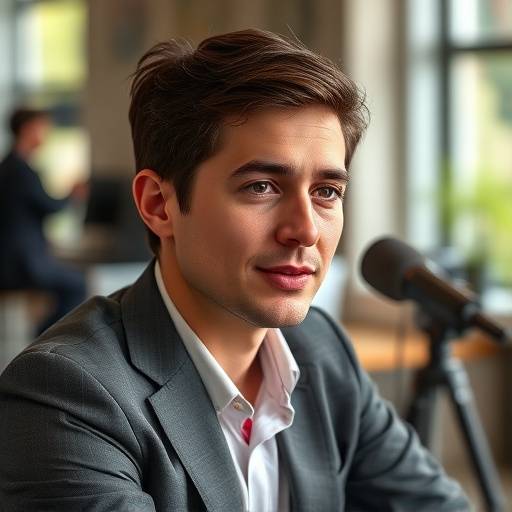 Icon of a person in an interview setting.
